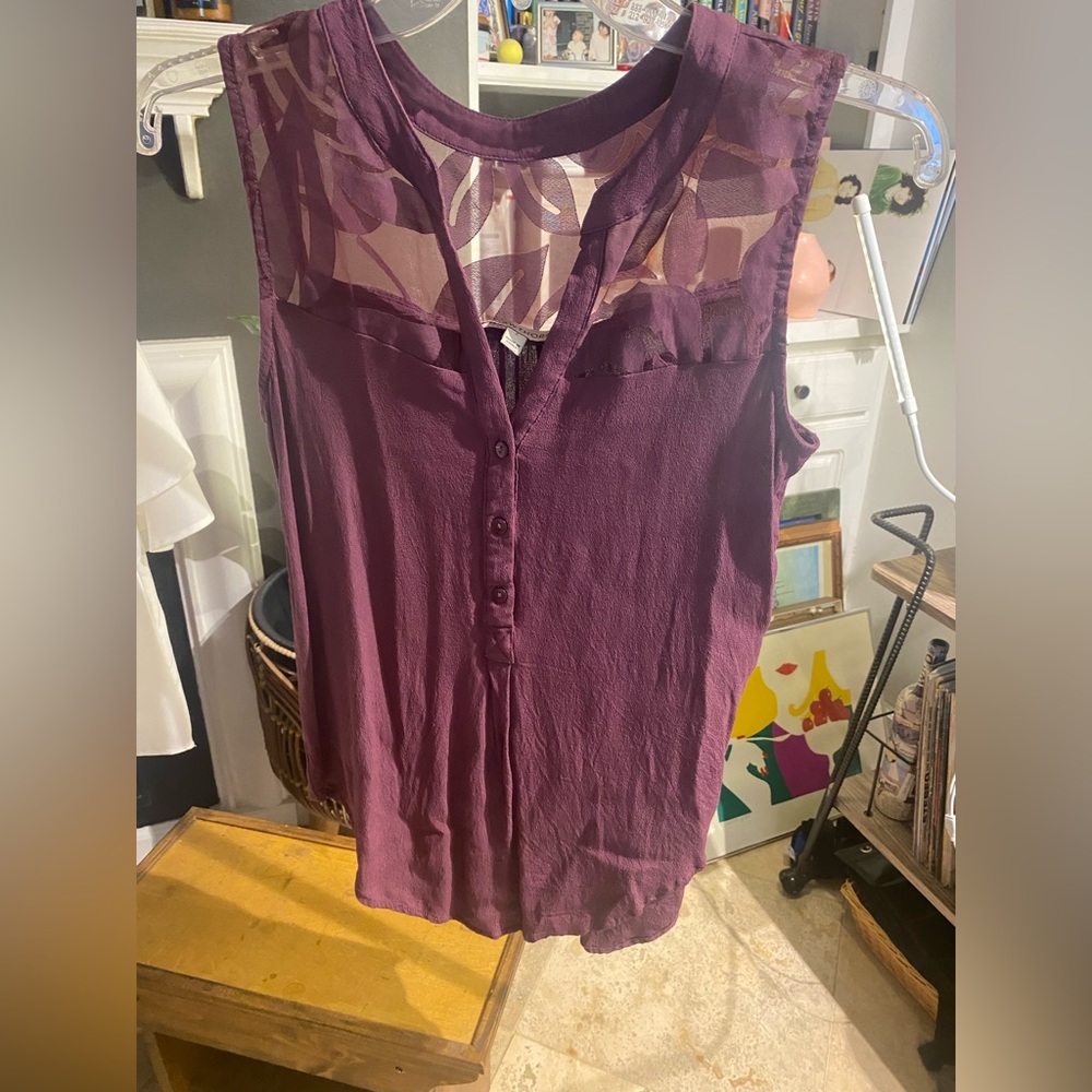 Plum — sleeveless blouse
